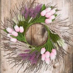 Tulip Heather Wreath On Natural Twig Base -Christmas Decoration Store Photoroom 20250324 120342