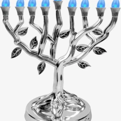 LED Menorah - Tree Of Life - Silver
