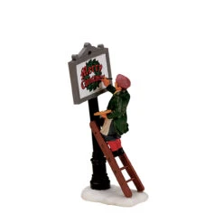 Lemax Sign Painter On Ladder Figurine