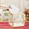 Gold Frame Collapsible Acrylic Card Box -Christmas Decoration Store brvsae0mqehsjg83ex1x