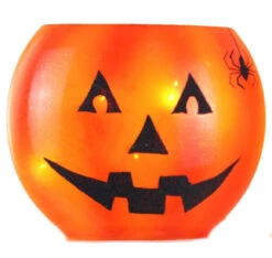 Oval Lighted Jack-o-Lantern Vase - 7 X 4 X 6.5 - 5 Teeth -Christmas Decoration Store c58dsgbov7hjugkizqzv