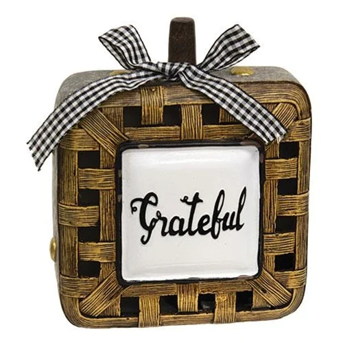 Resin Woven Basket Look Square Pumpkin - 5 Resin Woven Basket Look Square Pumpkin - - Image 3