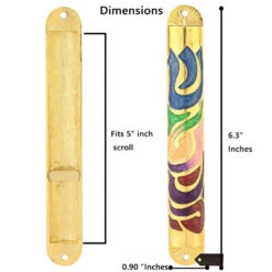 Gold Hand Painted Multi Color Enamel Mezuzah -Christmas Decoration Store cf3lxgukxr3d8mgw9wbh