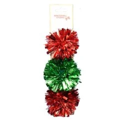 Firework Tinsel Red And Green Bows