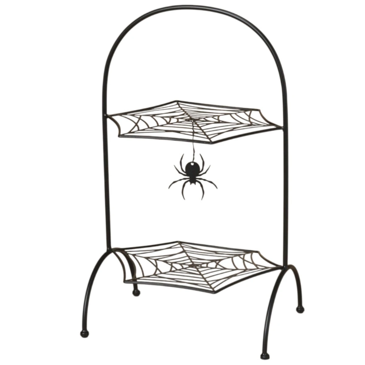 Metal Spiderweb 2-Tier Serving Tray - 20 Inches Tall 3 Metal Spiderweb 2-Tier Serving Tray - 20 Inches Tall
