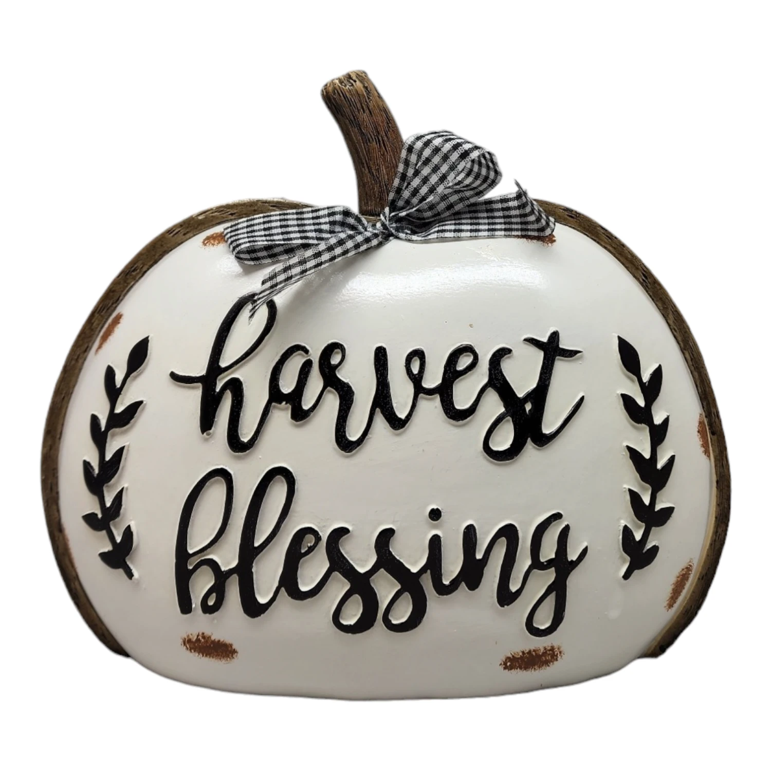 Harvest Sign Pumpkin With Bow - 4 Harvest Sign Pumpkin With Bow - - Image 2