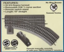Lionel O-Gauge FasTrack O36 Right Hand Remote Command Switch -Christmas Decoration Store ddfivxovryzsr3cix5y7