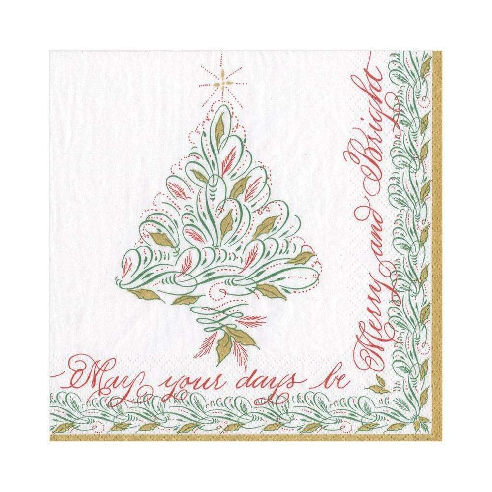 Christmas Calligraphy Paper Luncheon Napkins 3 Christmas Calligraphy Paper Luncheon Napkins