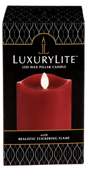 LED Wax 3x6 Pillar Candle - Red 6 LED Wax 3x6 Pillar Candle - Red - Image 4