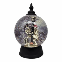 Spooky Love Skeleton Lighted Snow Globe