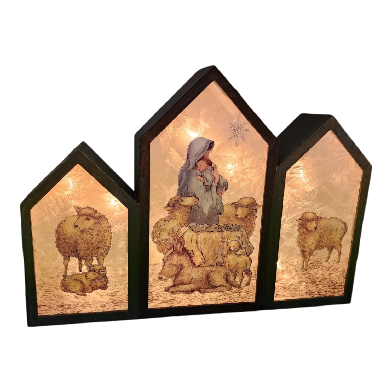 Madonna And Child Panel Lamp - Blue 3 Madonna And Child Panel Lamp - Blue