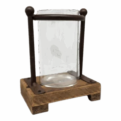 Rustic Industrial Wood - Metal - Glass Vase - 6 Inch -Christmas Decoration Store eezapk6oegnksw2ht98z