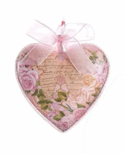 Kurt Adler Blush Boho Chic Glass Pink Heart Ornaments - -Christmas Decoration Store egm1fdugjc0zu9jsgicq