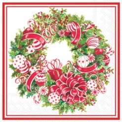 Candy Ribbon Wreath - Cocktail Napkin