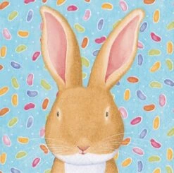 Caspari Wabbit Blue Paper Goods - Lunch Napkin