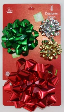 Confetti Bow 4 Pack - Burg/Gold -Christmas Decoration Store eyvwjzppwdguqytdtoaw