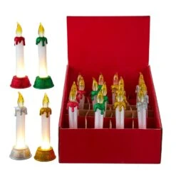 Kurt Adler Light-Up LED Glittered 6 Inch Candle -