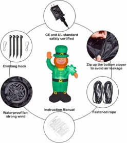 Lucky Leprechaun Lighted Inflatable Blow Up - 5.9 Feet Tall -Christmas Decoration Store gxnpcs5farjcjzffwmqr