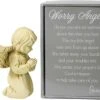 Roman Worry Angel Figurine With Prayer Message