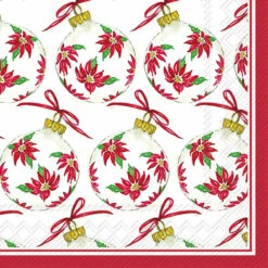 Poinsettia Ornaments - Lunch Napkin