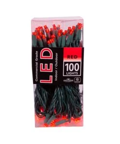 Kurt Adler 100-Light 5mm Red LED Green Wire Light Set -Christmas Decoration Store kh2okynjt4ed1frijs3y