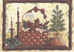 Notecards & Envelopes Set - Basket Of Christmas Cheer