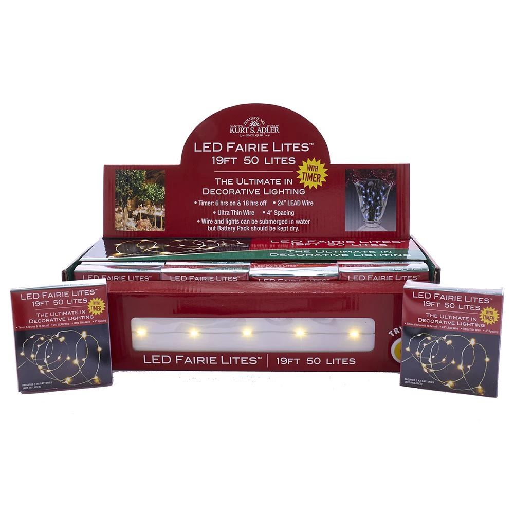 Kurt Adler 50-Light Battery-Operated LED Fairie Light Set - Warm White 4 Kurt Adler 50-Light Battery-Operated LED Fairie Light Set - Warm White - Image 2