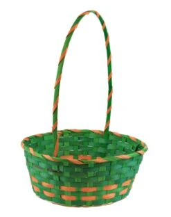 Large Bamboo Easter Basket With Wrapped Handle - Blue -Christmas Decoration Store ktsrlmjwbllijj0rg2nn