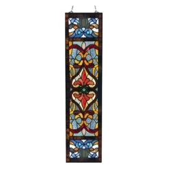 Lani Victorian Red Or Blue Stained Glass Window Panel -Christmas Decoration Store l570mvrqcawxizazftyg