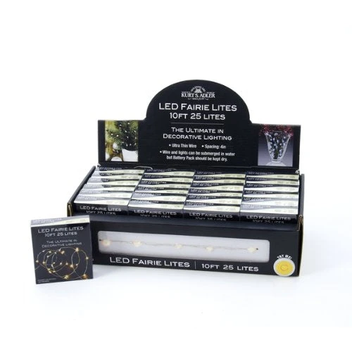 Kurt Adler 10 Foot LED Warm White Fairie Lights - 25 Lites 5 Kurt Adler 10 Foot LED Warm White Fairie Lights - 25 Lites - Image 3