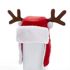 Kurt Adler Red Plush Kids Santa Hat With Antlers -Christmas Decoration Store llpetvzjzwejx9yos7jy