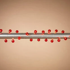 Glass Bubble Light String With 40 Lights - Red