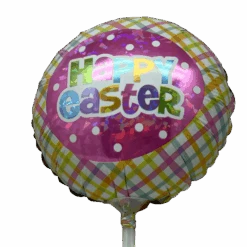 Easter Pre-Inflated - Happy Easter Plaid Balloon