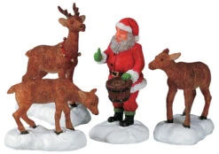 Lemax Santa Feeds Reindeer - Set Of 4 -Christmas Decoration Store m6uhiavfv64zfehjem94