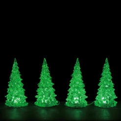 Lemax 3 Color Crystal Lighted Tree - 4 Piece Set