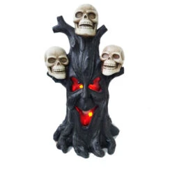 27 Inch Stump With Flame And Skulls