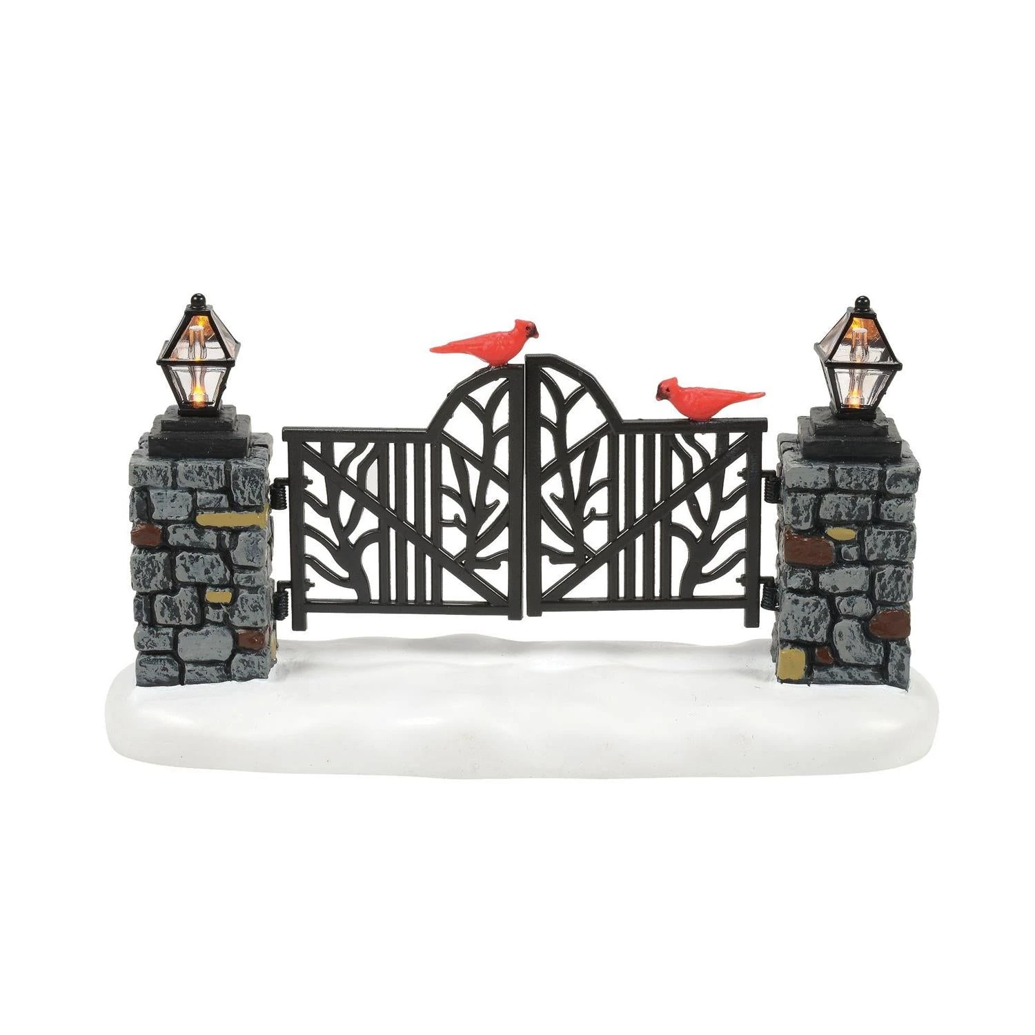 Department 56 Lighted Christmas Gate With Cardinals 3 Department 56 Lighted Christmas Gate With Cardinals