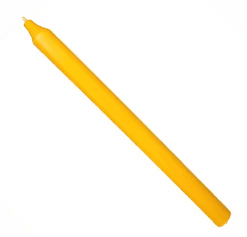 Rustic Taper Dinner Candle - 12 Inch Sun Yellow