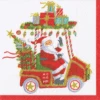 Santas Golf Cart Cocktail Napkin -Christmas Decoration Store pooaddblqxxyqwfv6nh6