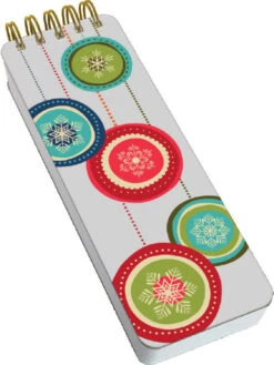 Tall Spiral Holiday Notebook - Ornaments