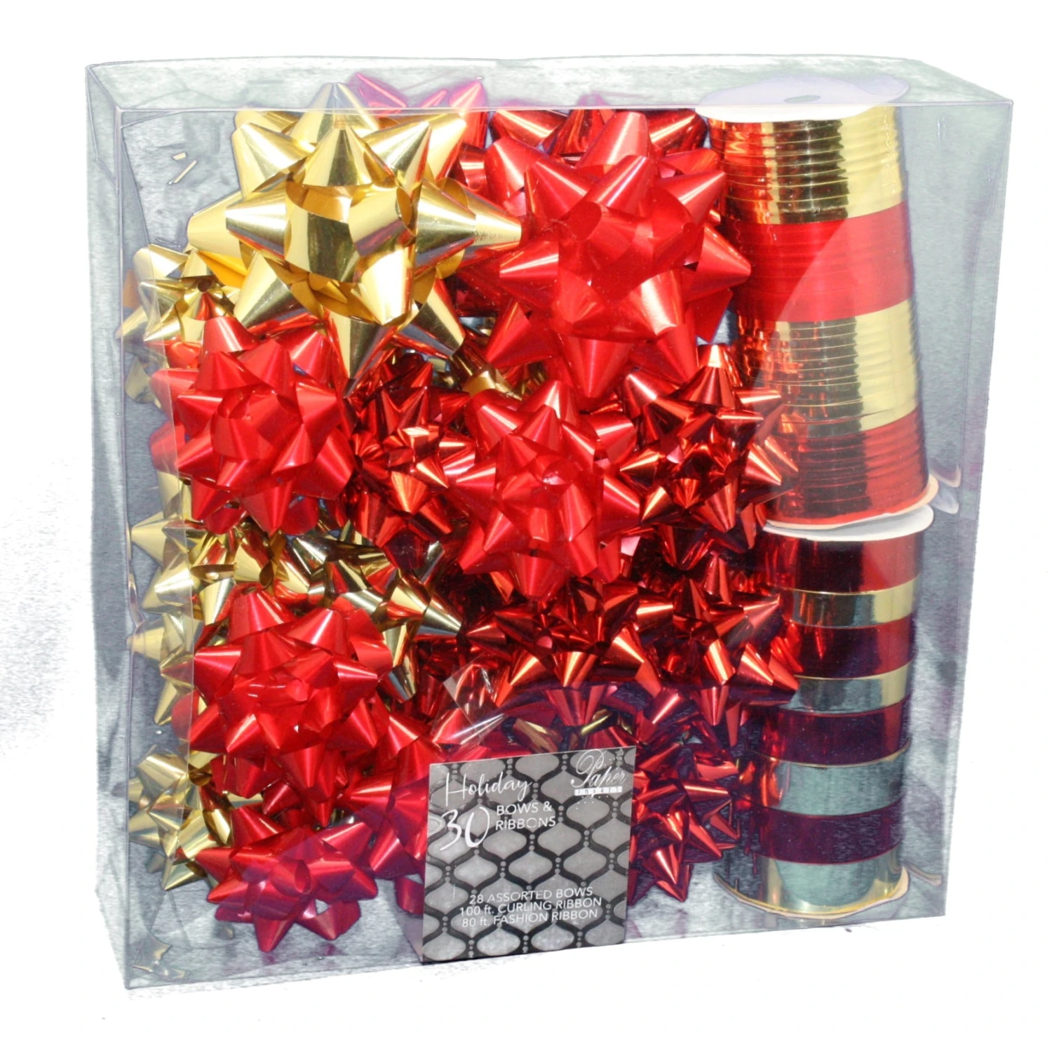 Holiday Ribbon And Bow Kit - Red/Gold 3 Holiday Ribbon And Bow Kit - Red/Gold