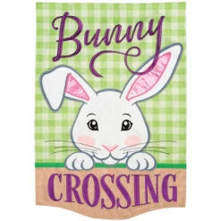Bunny Crossing Garden Flag - 12" X 18"
