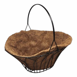 Oval Black Metal Wire Handle Basket With Coco Mat Liner - 15-Inch Long -Christmas Decoration Store s9jh7ltaa5rpgtnkhnhe