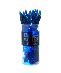 Kurt Adler 100-Light 5mm Blue LED Green Wire Light Set -Christmas Decoration Store sh5p602tb7txpdlmta3w