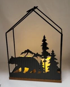 Woodland Silhouette Candleholder Lantern - Medium -Christmas Decoration Store srymaql5tmq5q0j85ftq