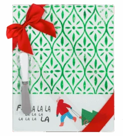 Christmas Glass Cutting Board With Spreader