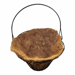 Oval Black Metal Wire Handle Basket With Coco Mat Liner - 15-Inch Long -Christmas Decoration Store ukvkodhteooxmghh0xnm