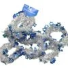 9 Foot Hanukkah Tinsel Garland With Die Cut Shapes - White