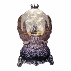 Spooky Spinning Waterglobe Held By Skeleton Hands