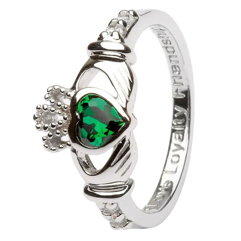Claddagh Birthstone Ring – May - Size 3 Claddagh Birthstone Ring – May - Size